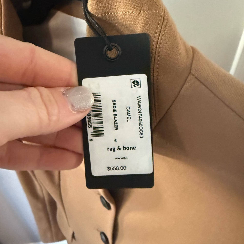 rag & bone Camel Stand-Collar Button Blazer NWT - image 2